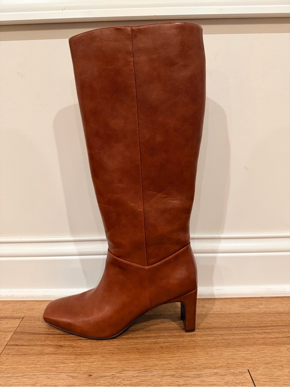 Naturalizer Nona Tan Leather Knee-High Heel Boots